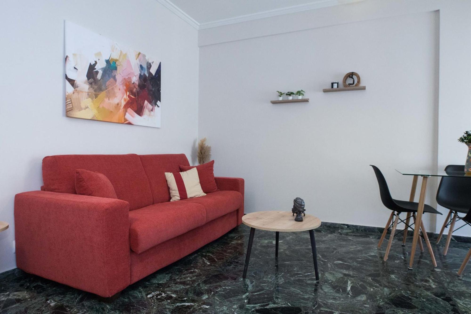 Modern 1 Bd Balcony Apt Near Metro In Kato Patisia Афины Экстерьер фото