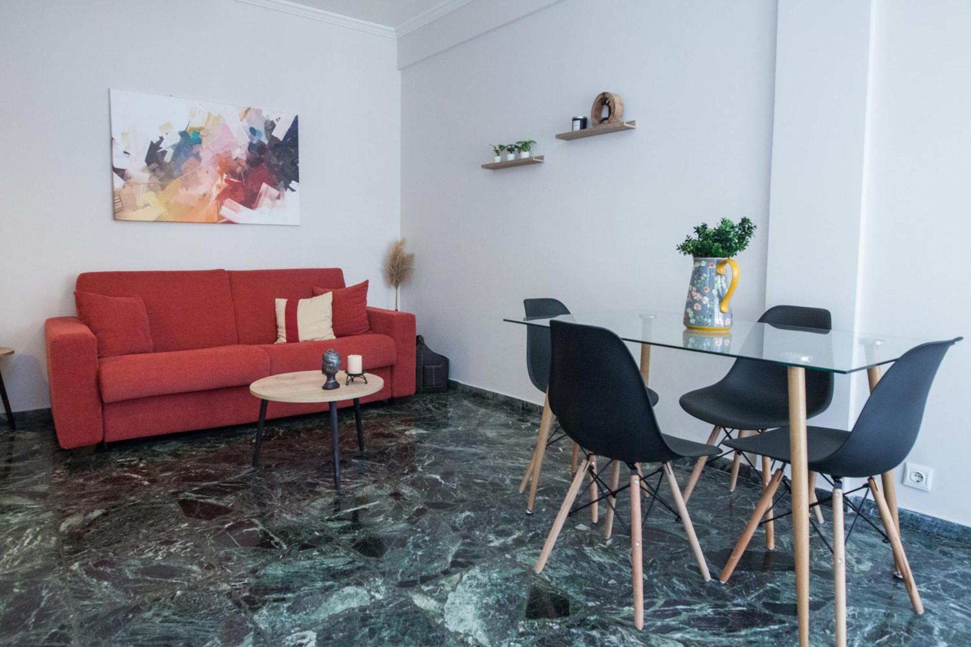Modern 1 Bd Balcony Apt Near Metro In Kato Patisia Афины Экстерьер фото